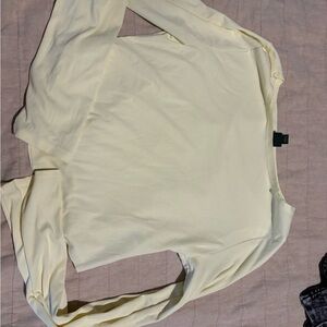 wild fable pale yellow Ribbed Long-Sleeve Tee